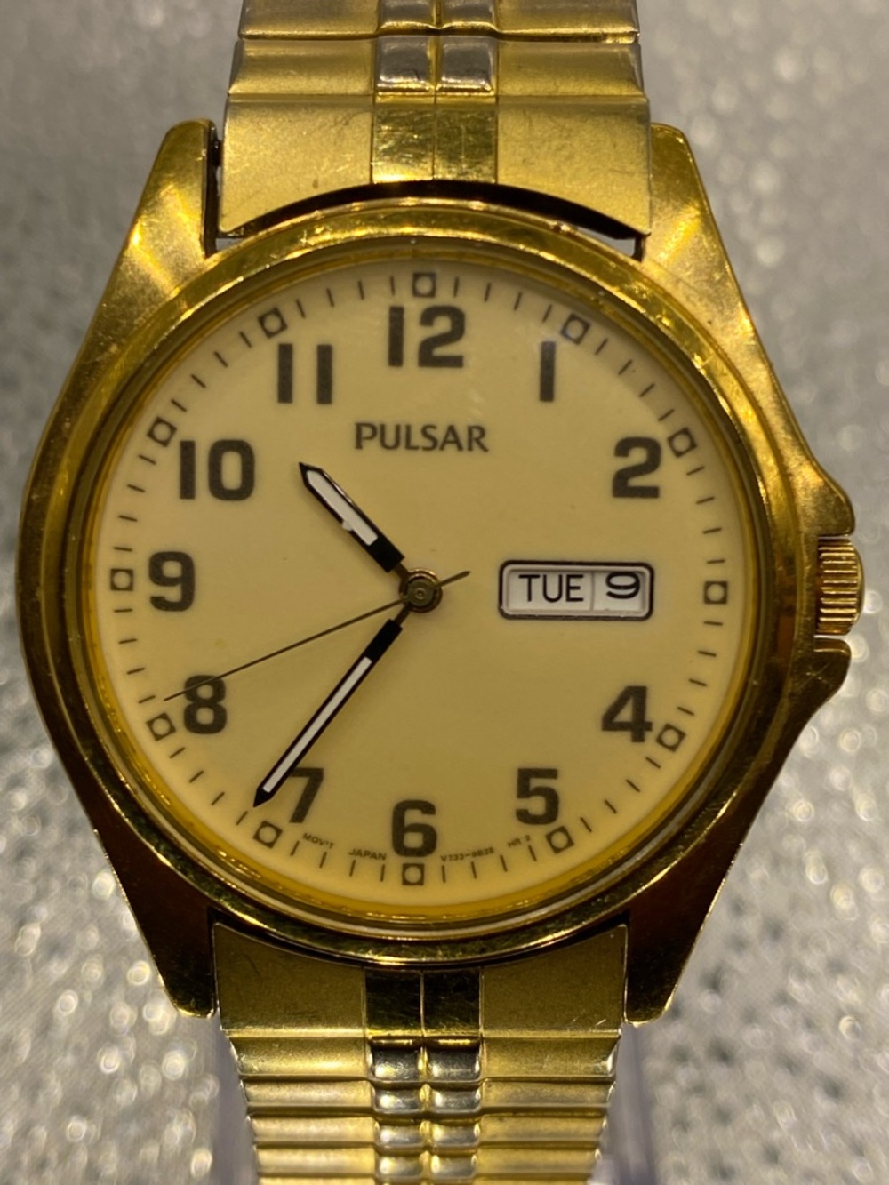 Men’s ^^^Pulsar  ^*^ Gold /  Crème *^*  Day-Date Bracelet Watch ^^^